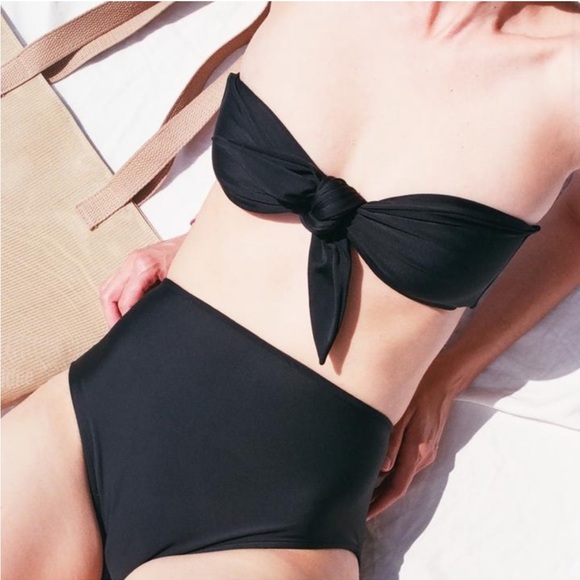 Na Nin Anita Bandeau Swim Top in Onyx Black size Large - Picture 2 of 8